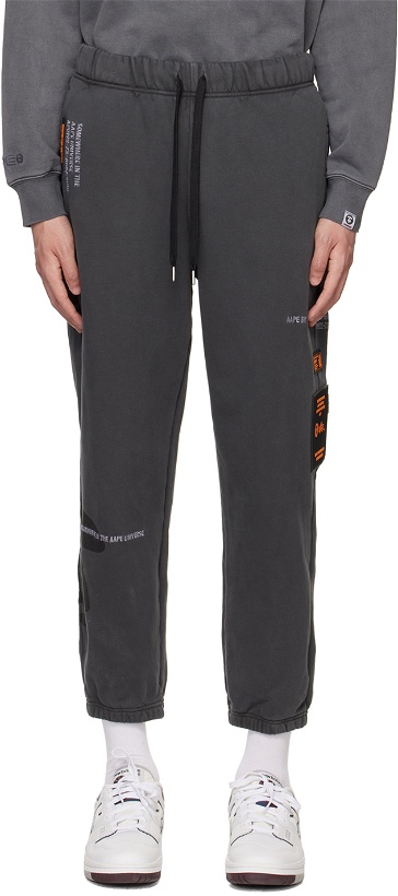 Photo: AAPE by A Bathing Ape Gray Alpha Industries Edition Lounge Pants