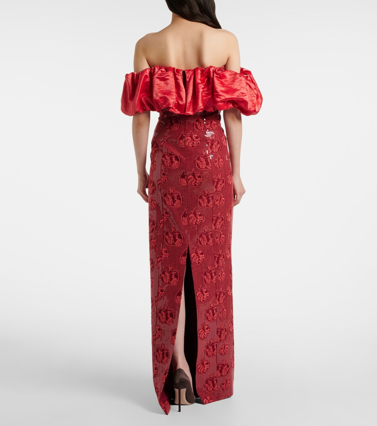 Markarian Rowan sequined off-shoulder bustier gown