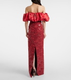 Markarian Rowan sequined off-shoulder bustier gown