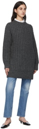 AMI Alexandre Mattiussi Grey Hand-Knitted Sweater