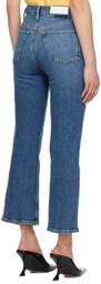 Re/Done Blue 70s Crop Boot Jeans