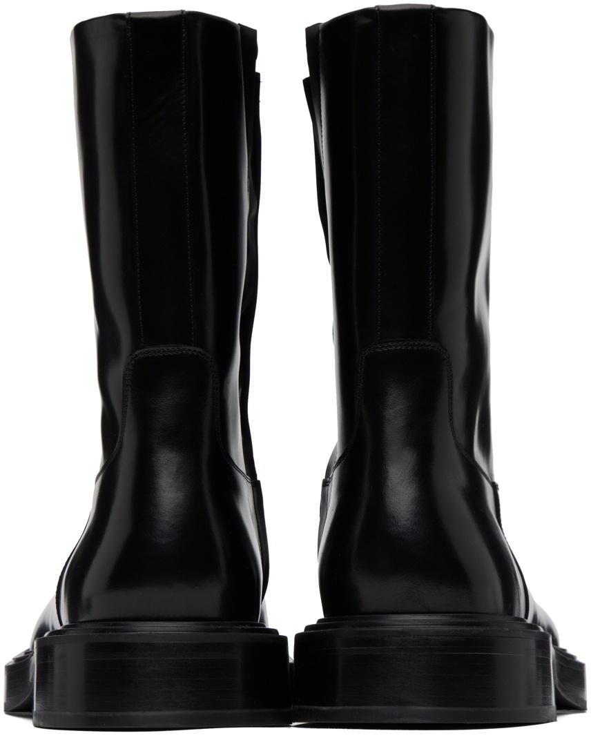 Ferragamo Black Leather Chelsea Boots