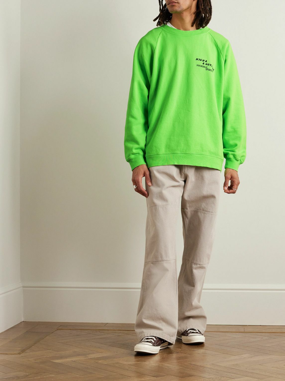 Pasadena Leisure Club - Logo-Print Cotton-Jersey Sweatshirt - Green