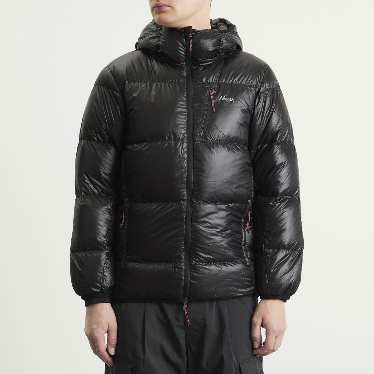 NANGA Men's Mountain Lodge Down Hooded Jacket in Black