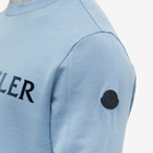 Moncler Men's Logo Crew Sweat in Blue