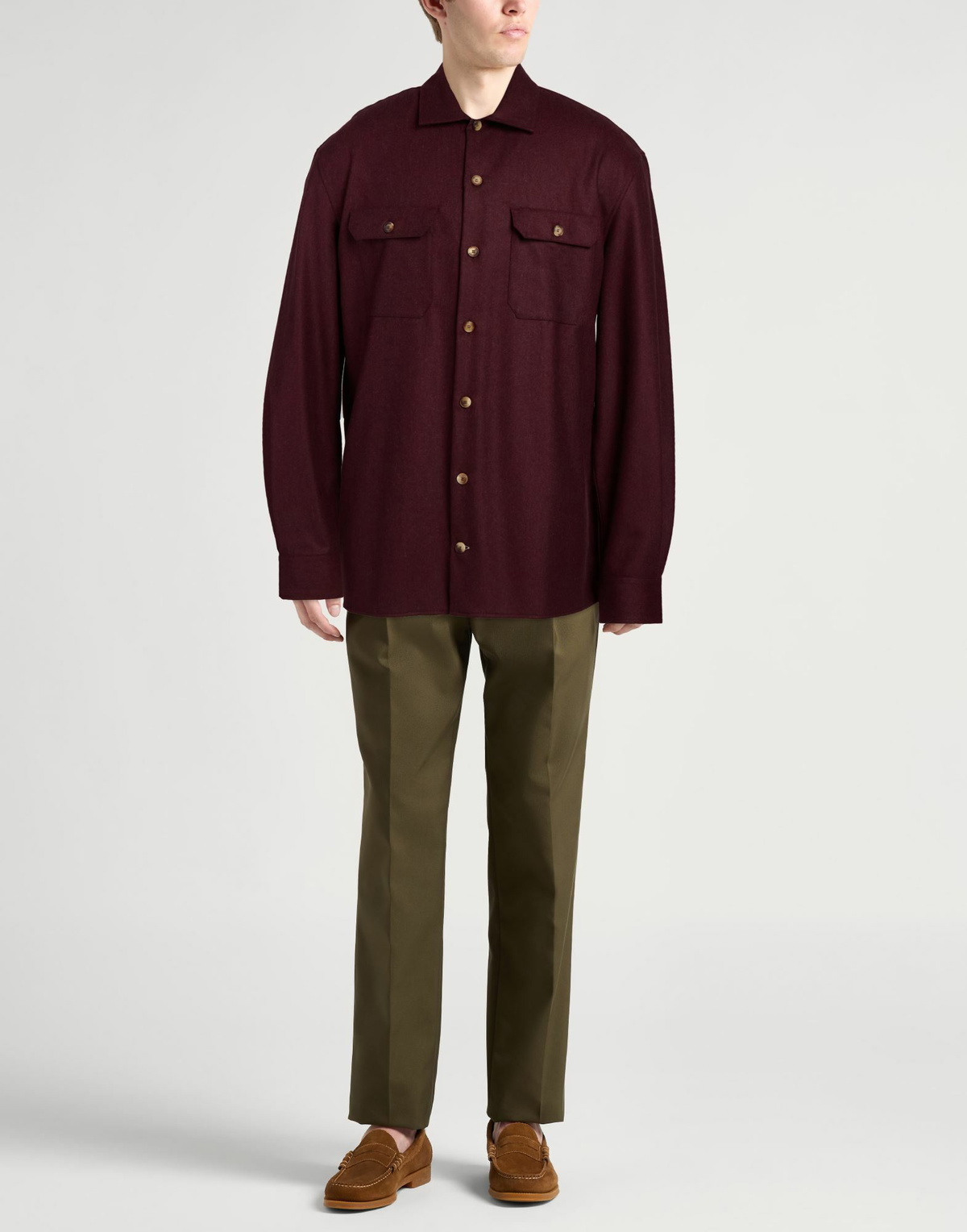 Brunello Cucinelli Mens Shirt Burgundy