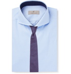 Canali - Light-Blue Slim-Fit Cutaway-Collar Puppytooth Cotton Shirt - Men - Light blue