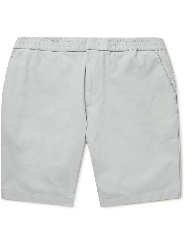 Photo: HUGO BOSS - Cotton-Blend Shorts - Gray