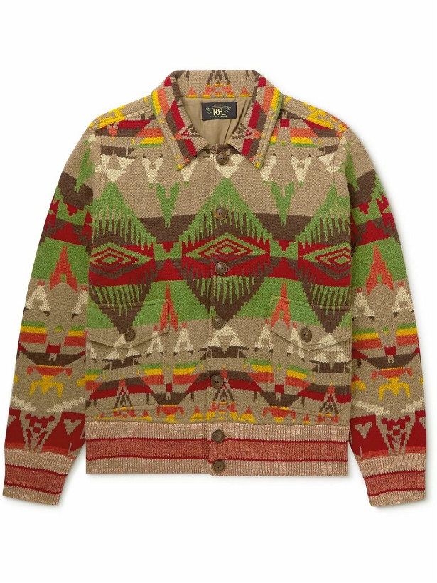 Photo: RRL - Intarsia Wool and Cashmere-Blend Cardigan - Multi
