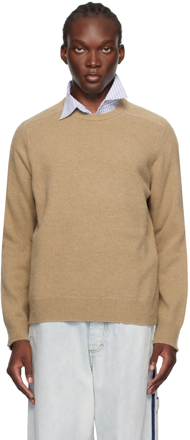 Maison Margiela Beige Washed Lambswool Sweater Maison Margiela