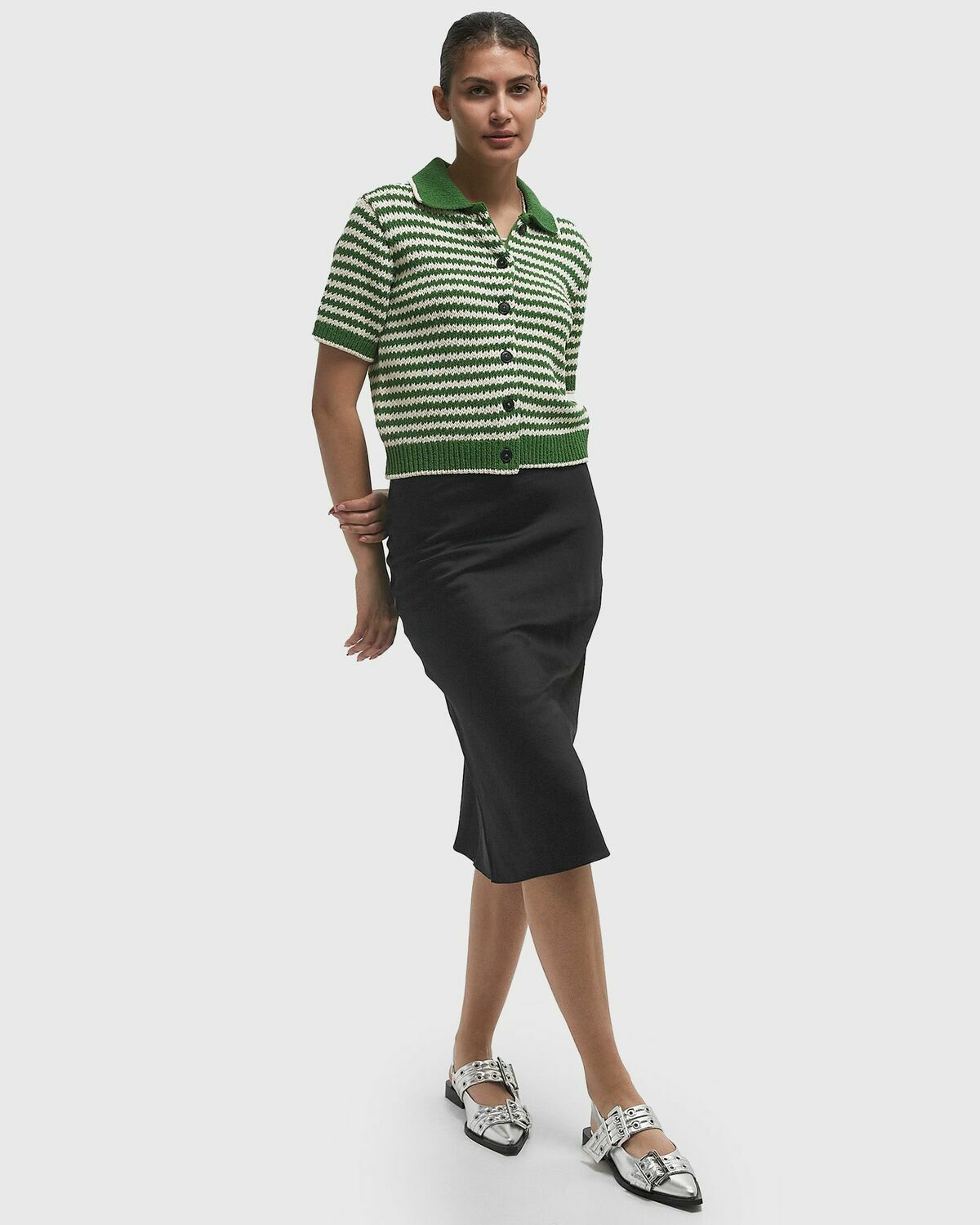 CLOSED CARDIGAN SHORT SLEEVE Green Womens Zippers & Cardigan
