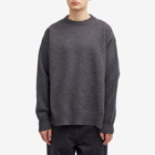 Jil Sander Men's Split Detail Crew Neck Jumper in Ash Grey