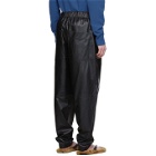 Tibi SSENSE Exclusive Black Tissue Leather Pull On Trousers