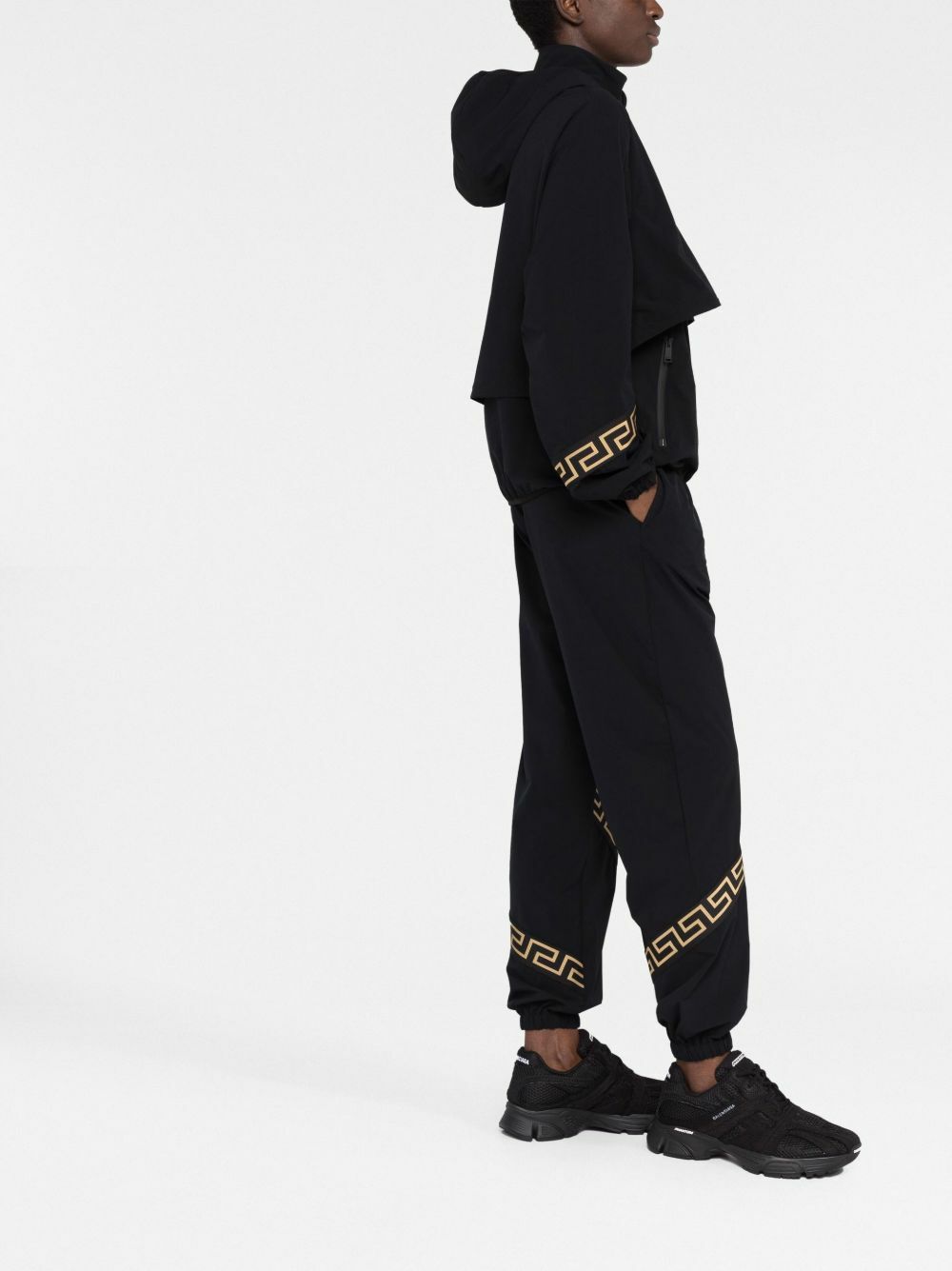 Versace Black Greca Print Track Jacket