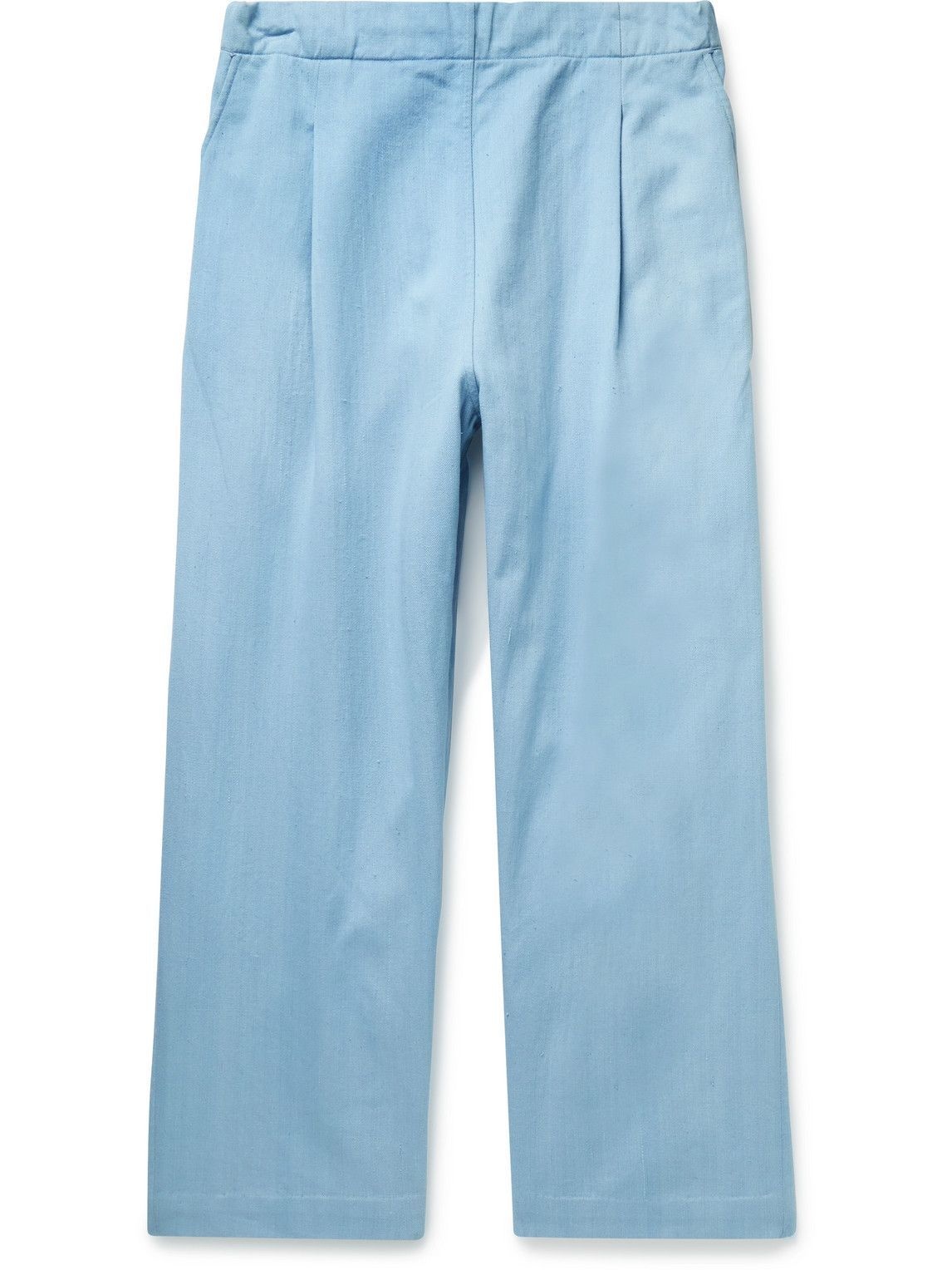 Photo: 11.11/eleven eleven - Wide-Leg Pleated Denim Trousers - Blue