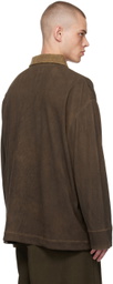 Aviva Jifei Xue Brown Spread Collar Polo