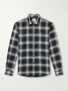 Sunspel - Checked Cotton-Flannel Shirt - Black