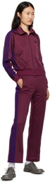 NEEDLES Burgundy Striped Track Pants