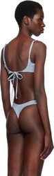 Frankies Bikinis Blue & White Cola Gingham Underwire Bikini Top