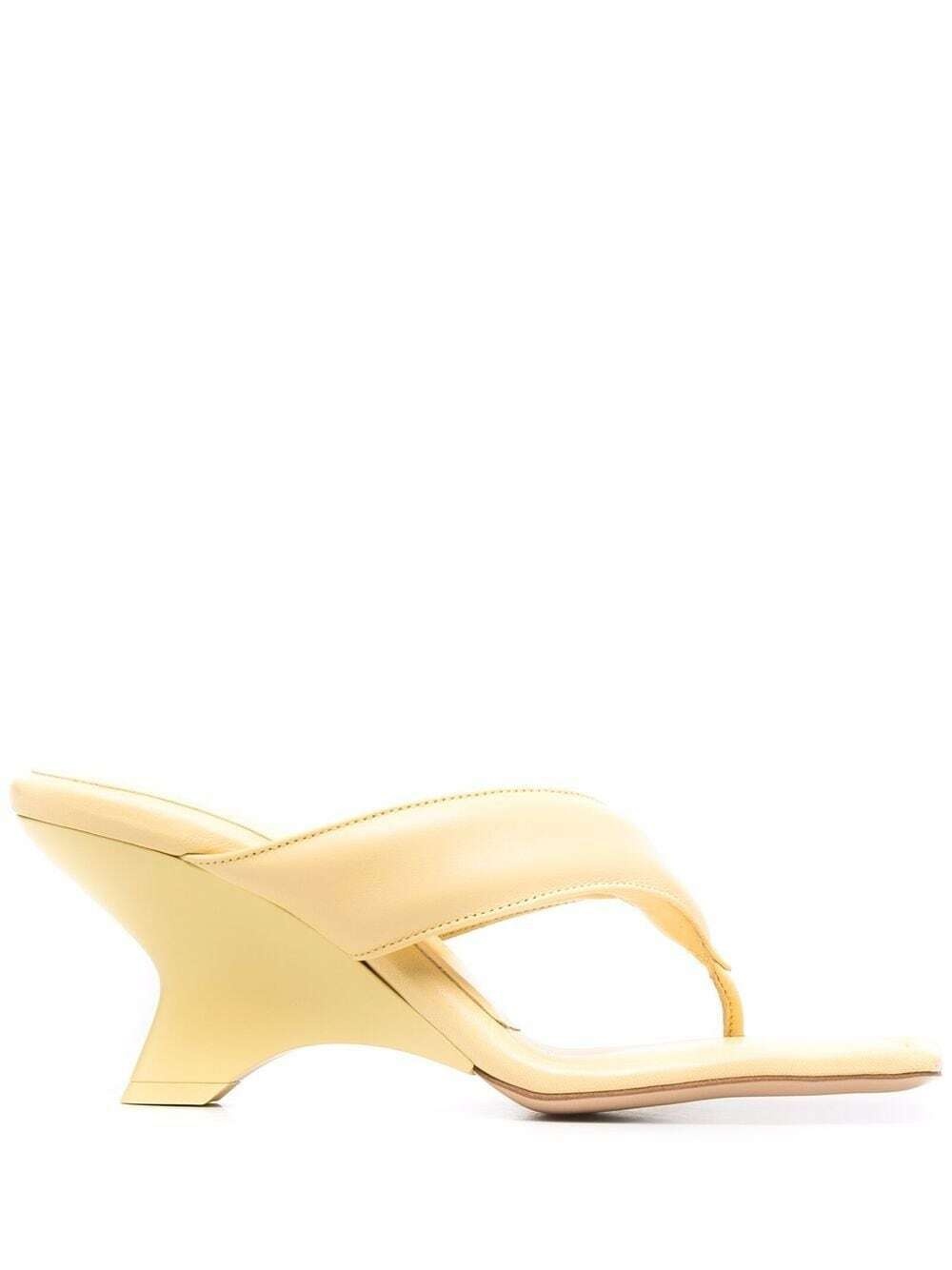 Photo: GIA COUTURE - Leather Puffy Thong Heel Mules