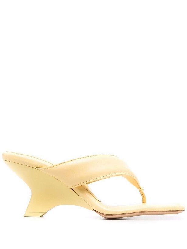 Photo: GIA COUTURE - Leather Puffy Thong Heel Mules