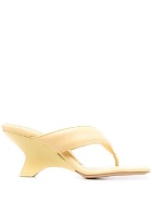 GIA COUTURE - Leather Puffy Thong Heel Mules