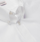 ALEXANDER MCQUEEN - Button-Down Collar Logo-Trimmed Stretch-Cotton Poplin Shirt - White