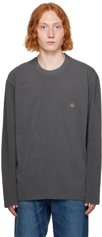 Photo: Solid Homme Gray Flocked Long Sleeve T-Shirt