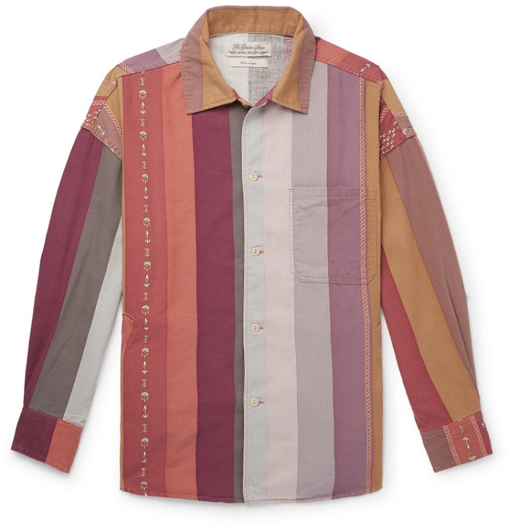 Photo: Remi Relief - Striped Cotton and Wool-Blend Shirt - Pink