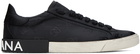 Dolce & Gabbana Black Portofino Vintage Sneakers