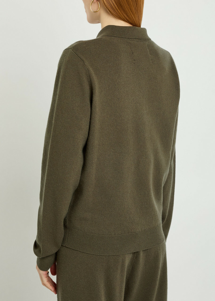 Extreme Cashmere N°223 Be For Cashmere-blend Polo Jumper - Dark Green - One Size