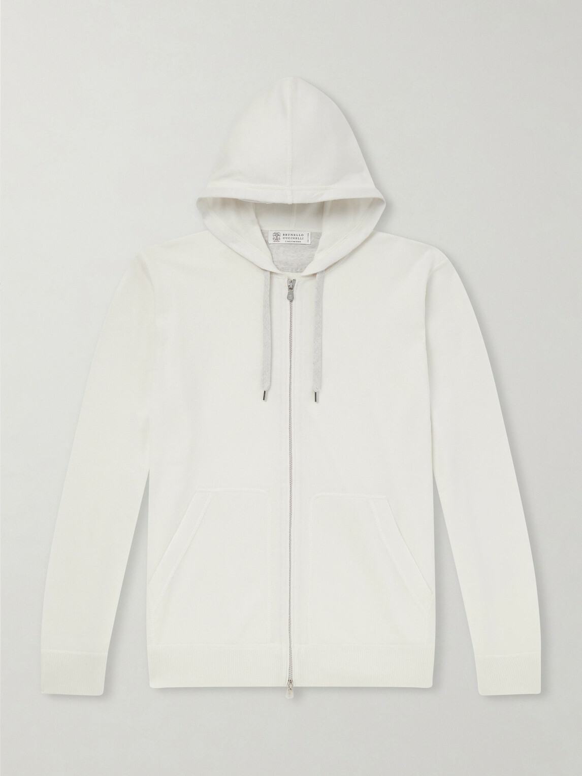 Brunello Cucinelli - Cashmere Zip-Up Hoodie - White