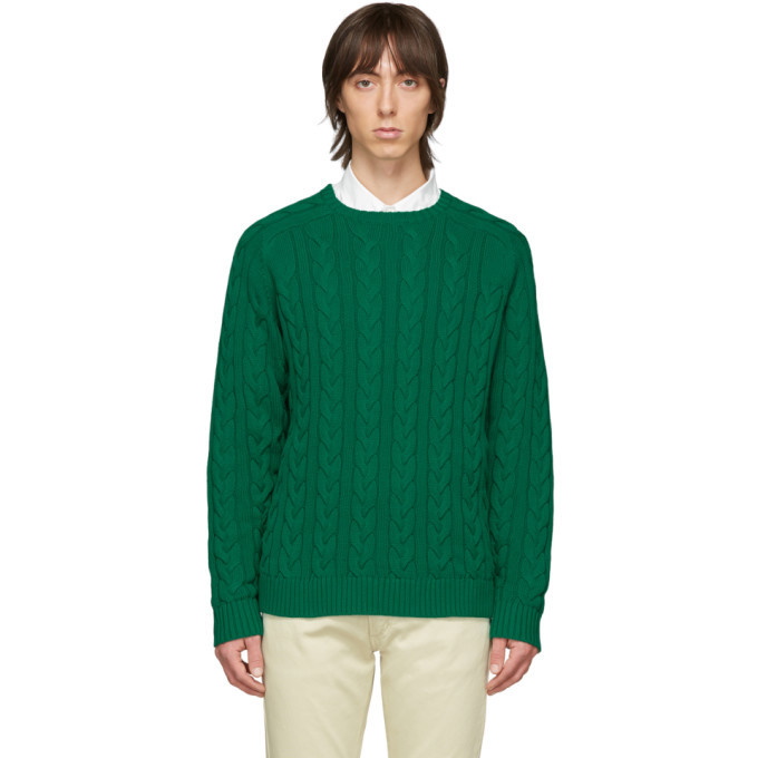 Photo: Beams Plus Green Cable Knit Sweater