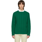 Beams Plus Green Cable Knit Sweater