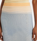 SIR Printed mesh maxi skirt