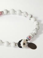 Mikia - Silver, Howlite and Shell Beaded Bracelet - White