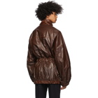 Dries Van Noten Brown Shiny Pilot Jacket