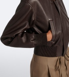 Ralph Lauren Collection Noland cropped leather bomber jacket
