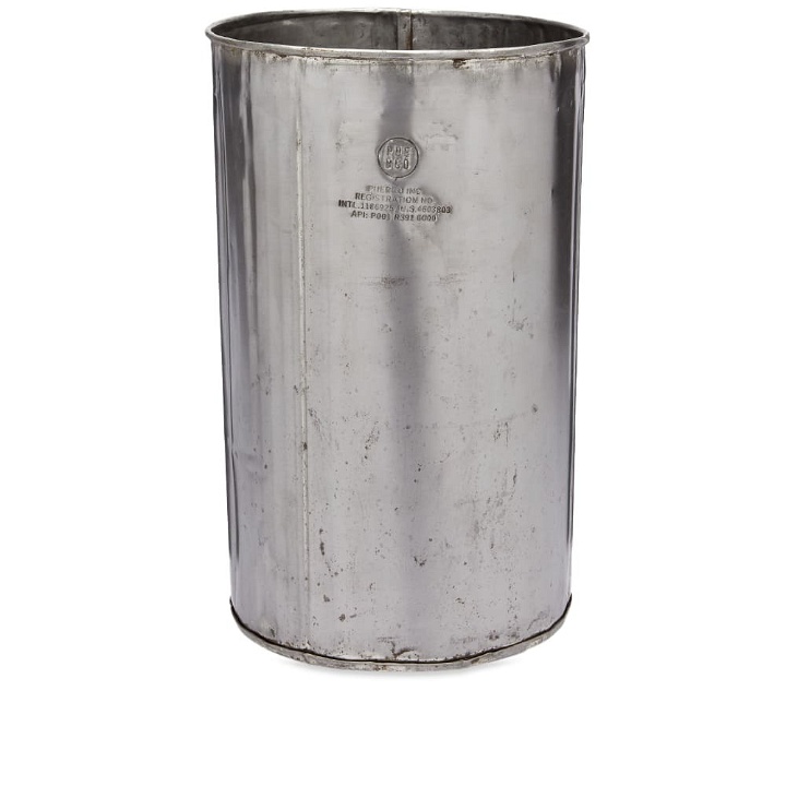 Photo: Puebco Round Trash Can in Steel