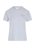MC2 Saint Barth Woman Cotton Jersey Crewneck T-shirt Emilie With La Vedo Grigia Embroidery