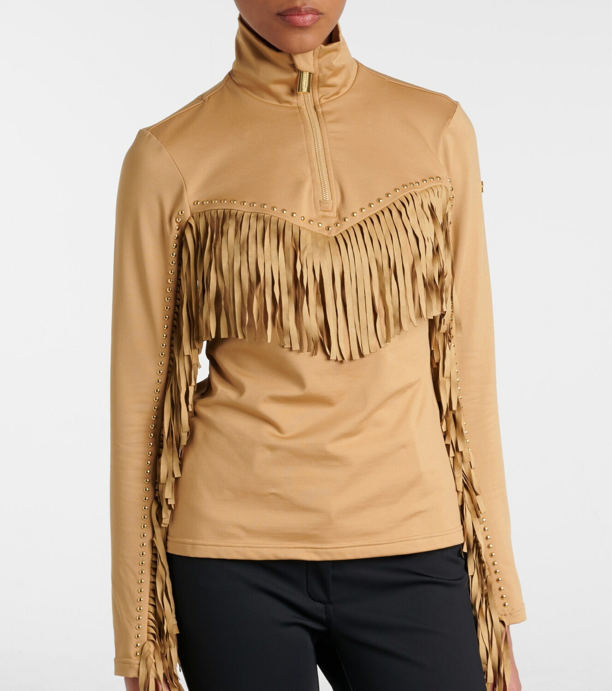 Goldbergh Whisper studded fringed ski top