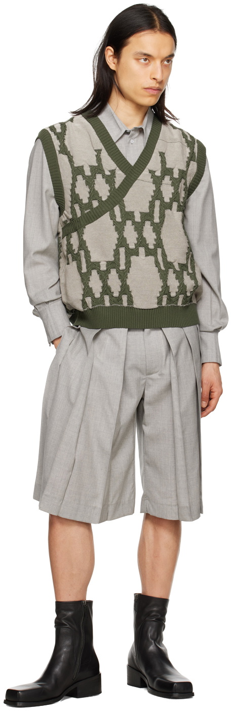 Steven Passaro Gray Spread Collar Shirt