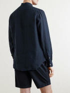 Boglioli - Grandad-Collar Linen Shirt - Blue