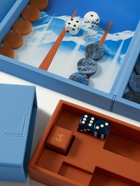 Alexandra Llewellyn - Polar Travel Leather, Sodalite and Jasper Backgammon Set