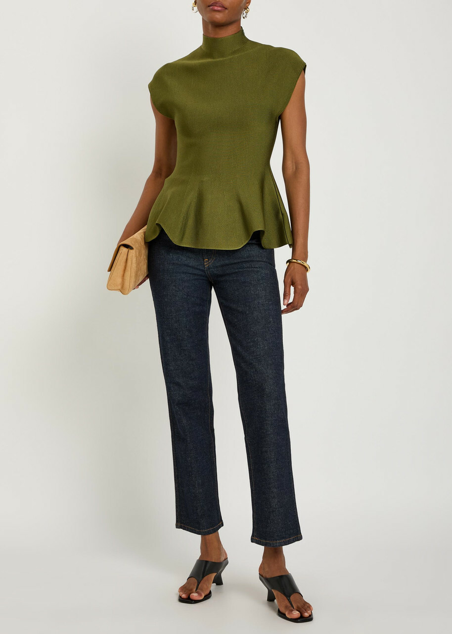Khaite Abigail Slim Straight-leg Jeans Indigo