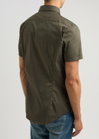 Emporio Armani Logo Cotton-blend Shirt Khaki