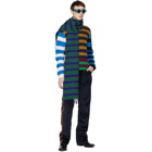 Kenzo Blue and Green Wool Memento Scarf