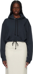 Comme des Garçons Girl Navy Cotton Back Pile Hoodie