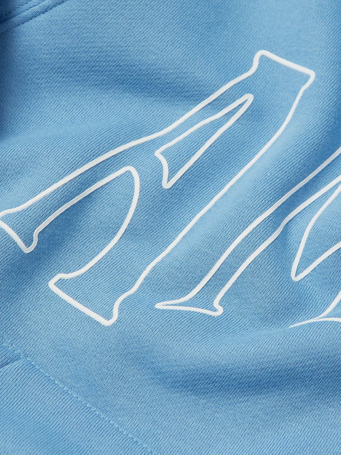 AMIRI logo-print cropped hoodie - Blue