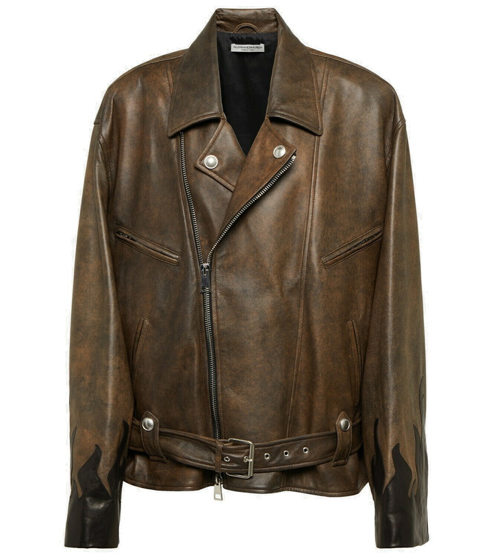 Photo: Alessandra Rich Leather biker jacket